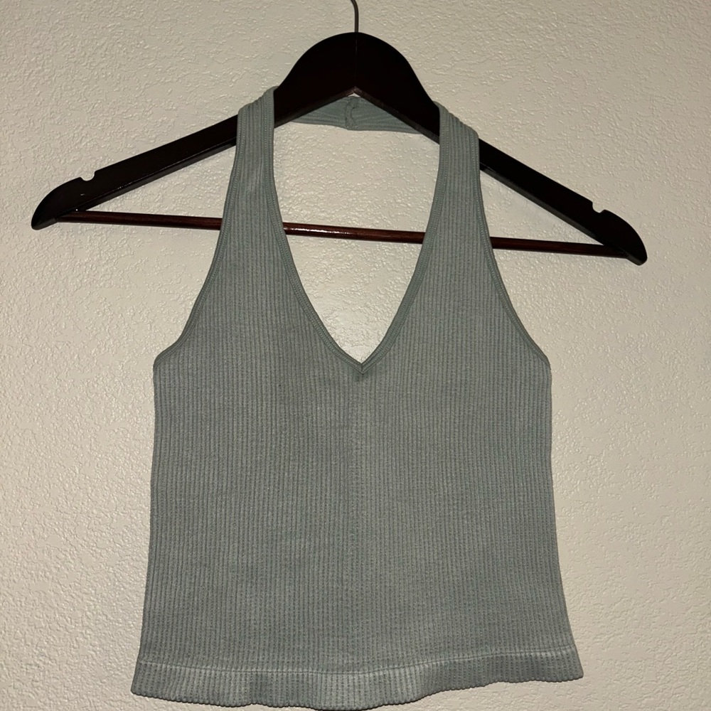 Ribbed halter tank top